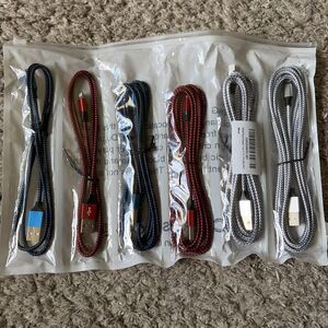 Braided USB Charging Cable Set of 6 Multi Lengths New
